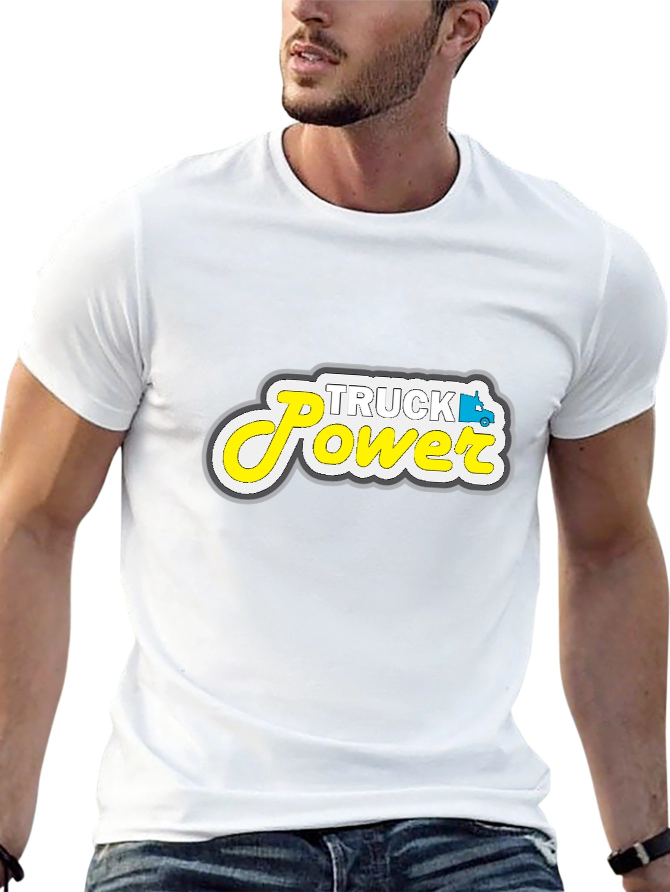 Truck Power Graphic Tee - Black Cotton Blend