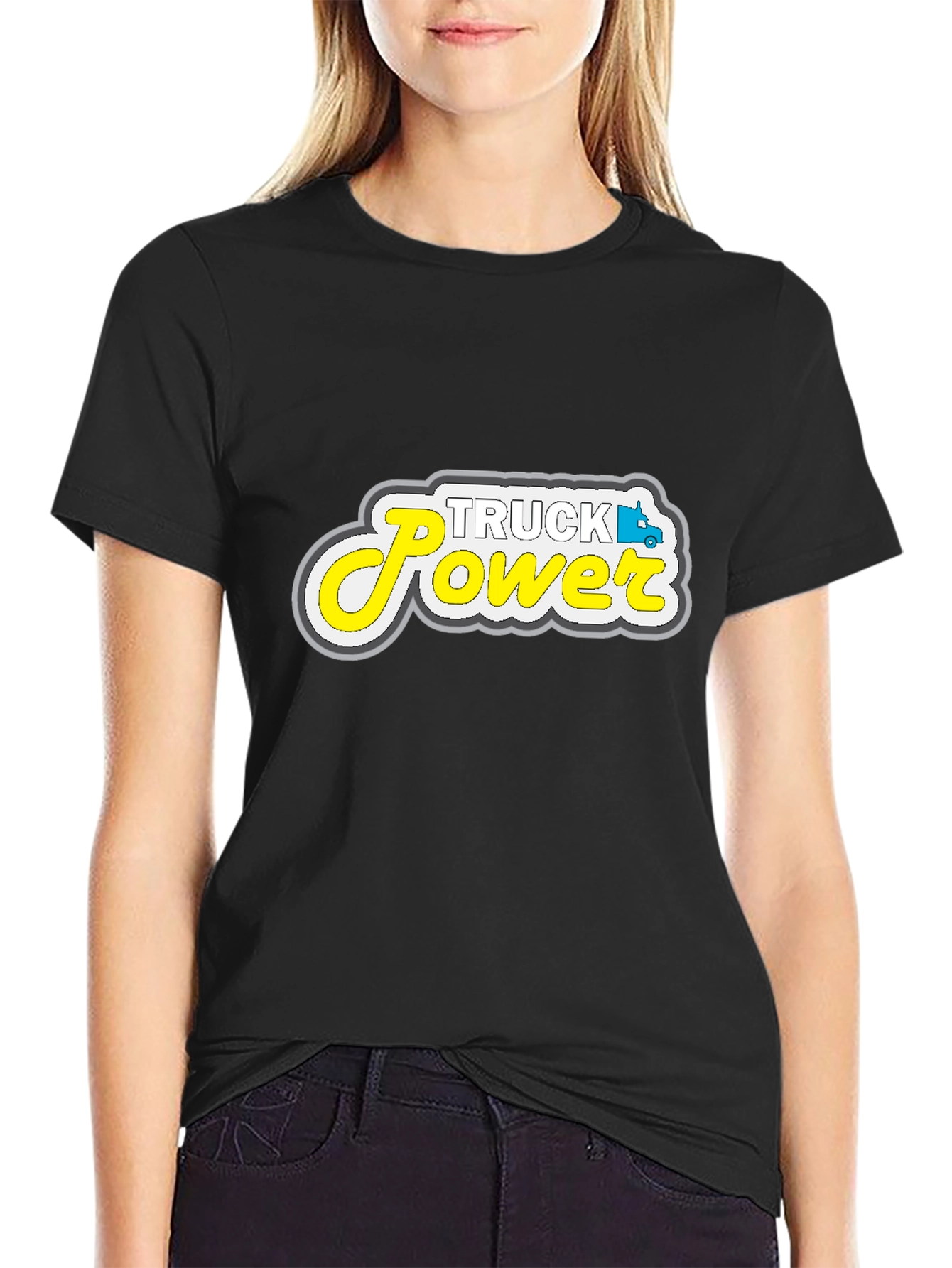 Truck Power Graphic Tee - Black Cotton Blend