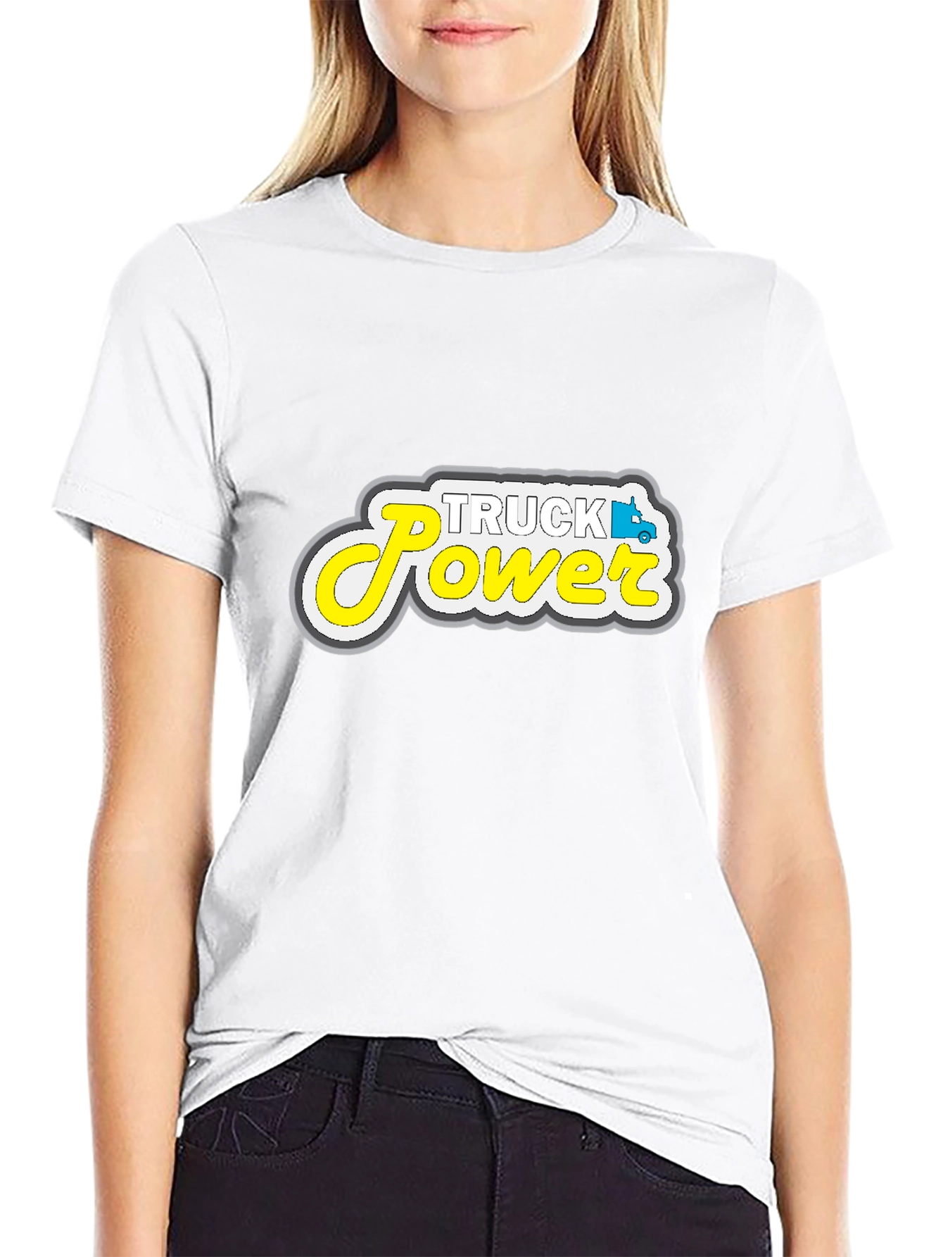 Truck Power Graphic Tee - Black Cotton Blend