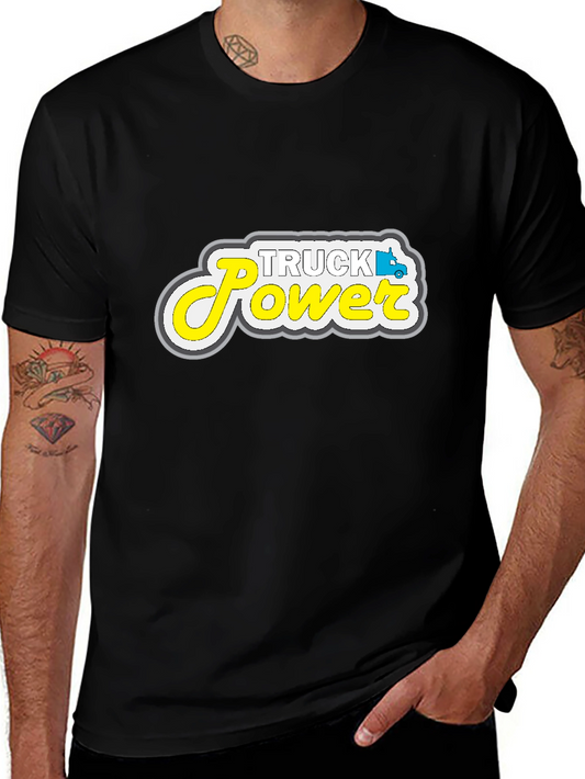 Truck Power Graphic Tee - Black Cotton Blend