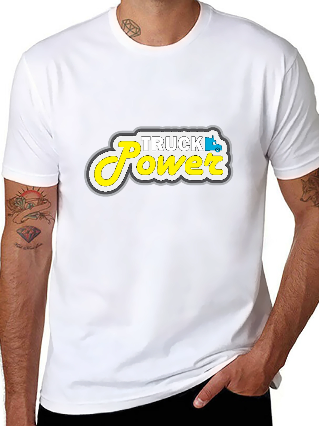 Truck Power Graphic Tee - Black Cotton Blend