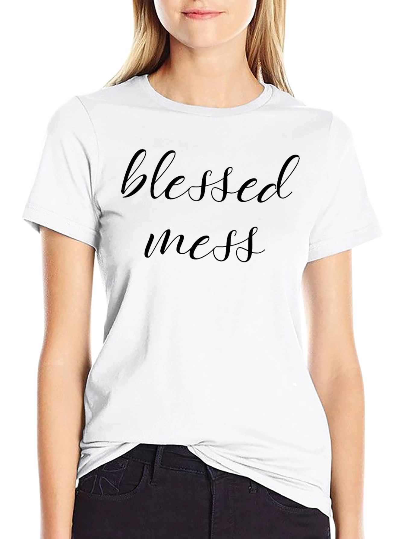 Blessed Mess Black Graphic Tee - Casual Comfort