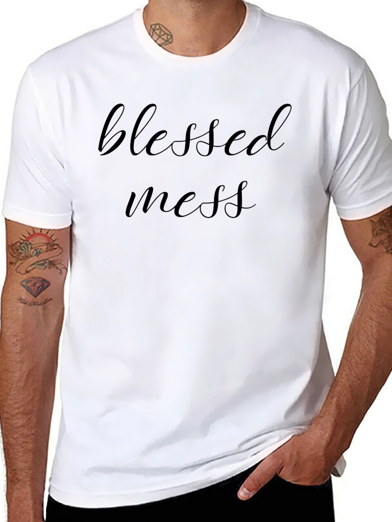 Blessed Mess Black Graphic Tee - Casual Comfort