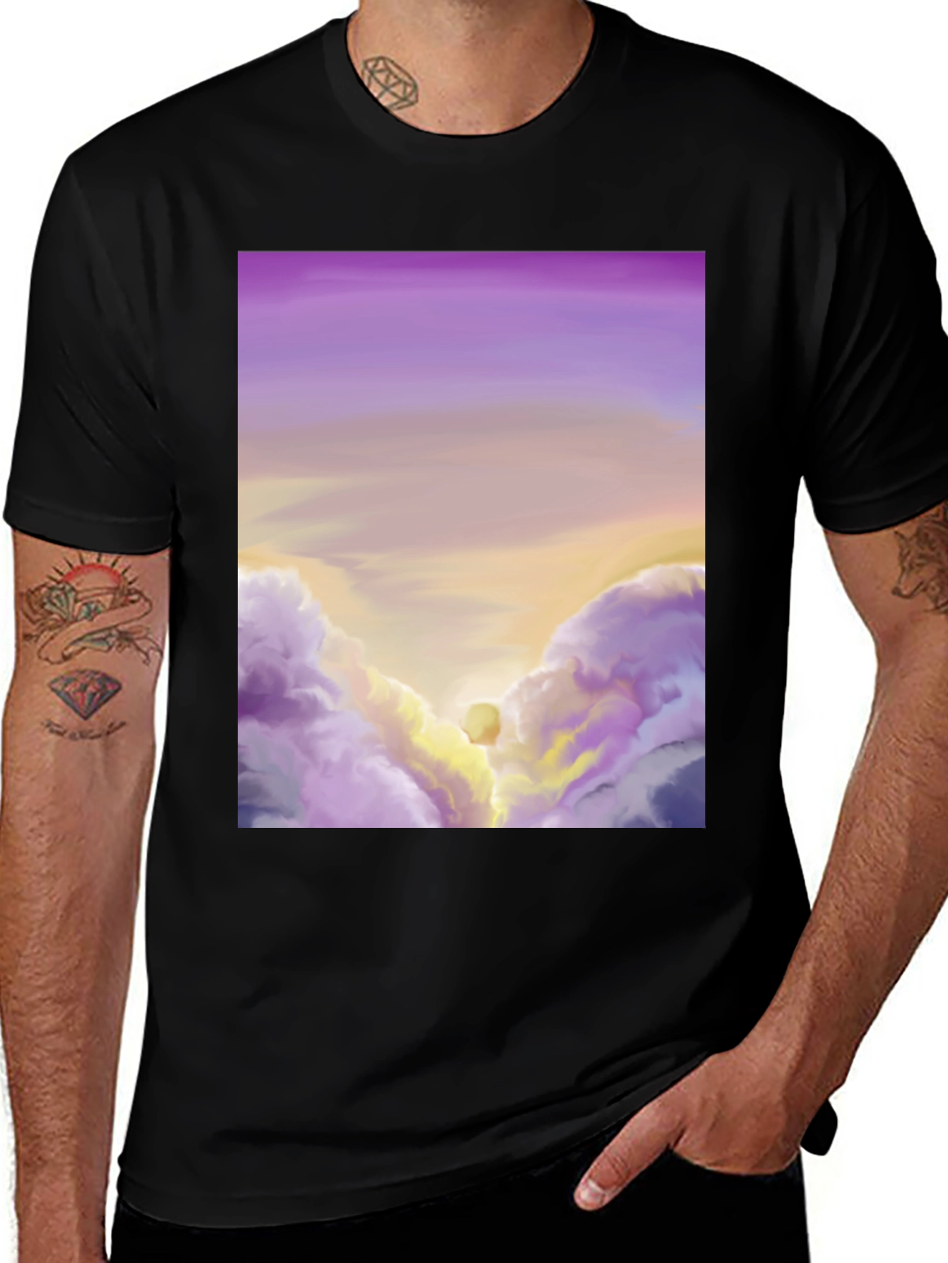 Sunset Cloudscape Graphic Tee - Artistic Comfort