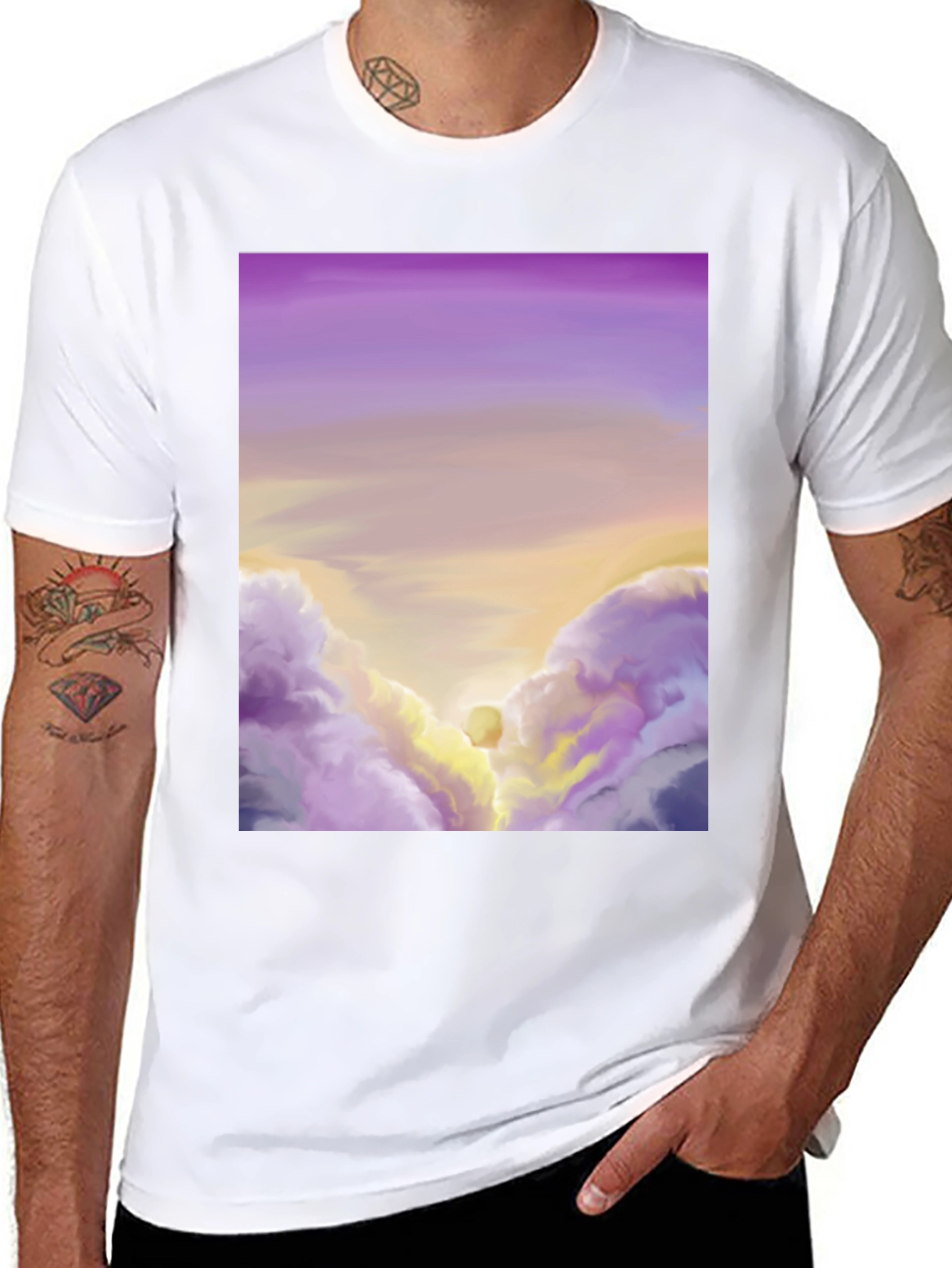 Sunset Cloudscape Graphic Tee - Artistic Comfort