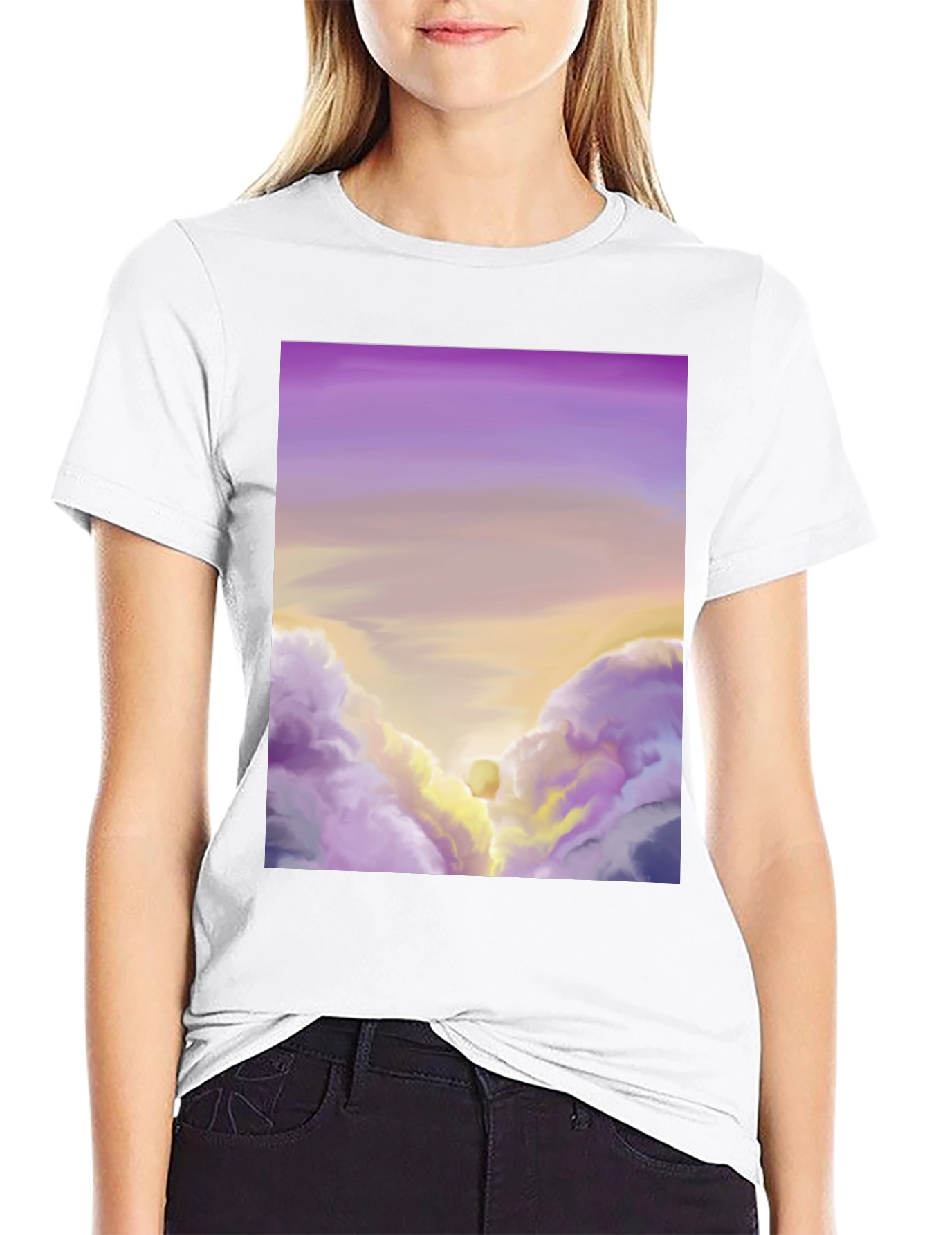 Sunset Cloudscape Graphic Tee - Artistic Comfort
