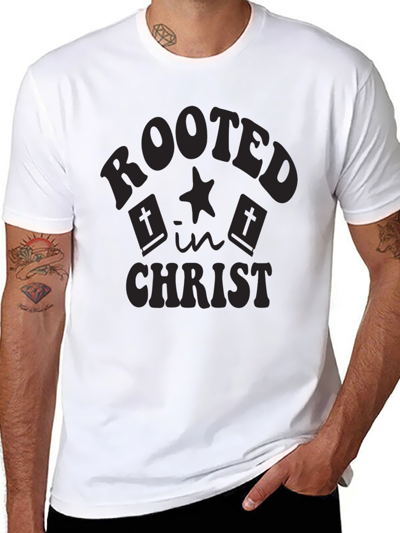 Rooted in Christ Black Graphic Tee