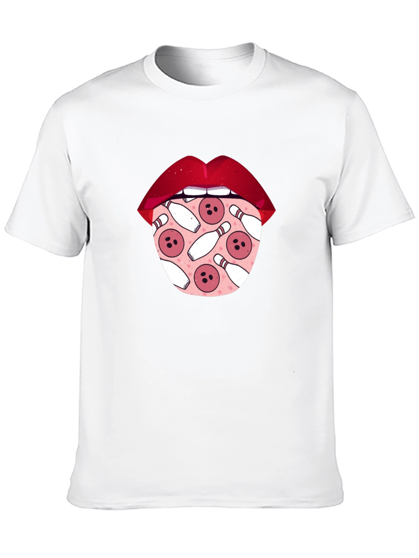 Bowling Lips Graphic Tee - Unique Design