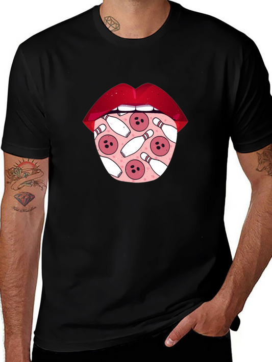 Bowling Lips Graphic Tee - Unique Design