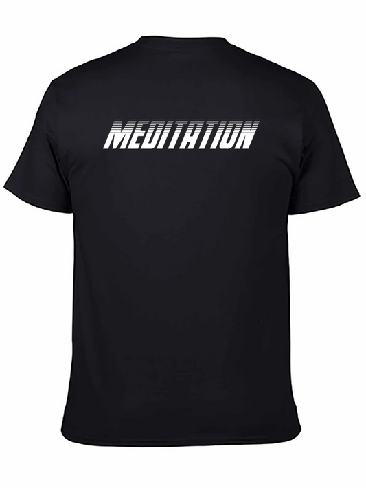 Meditation Graphic Tee - Black Casual Shirt