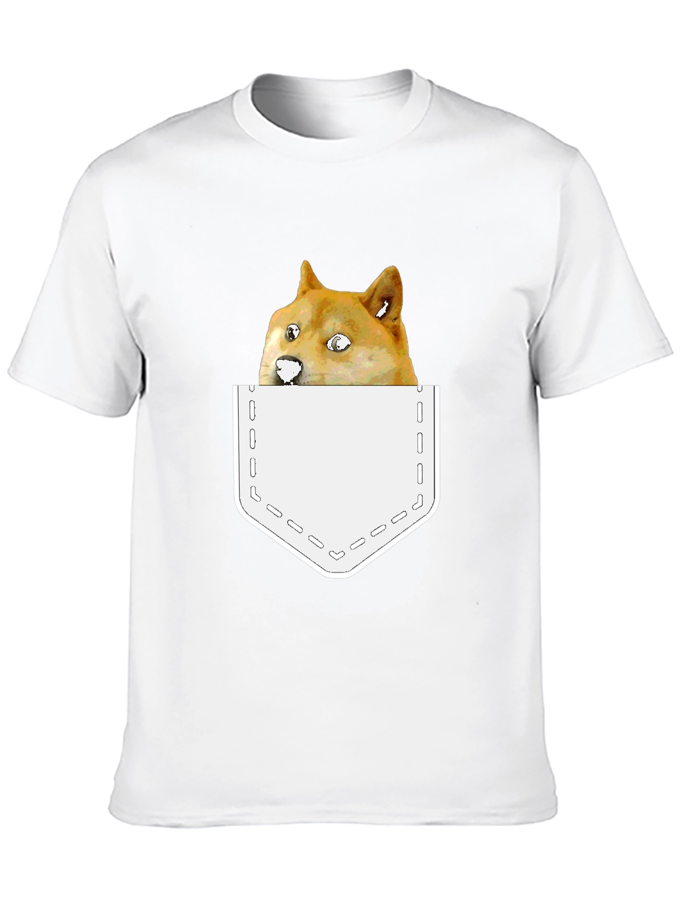 Doge Meme Pocket T-Shirt - Funny Doge Tee