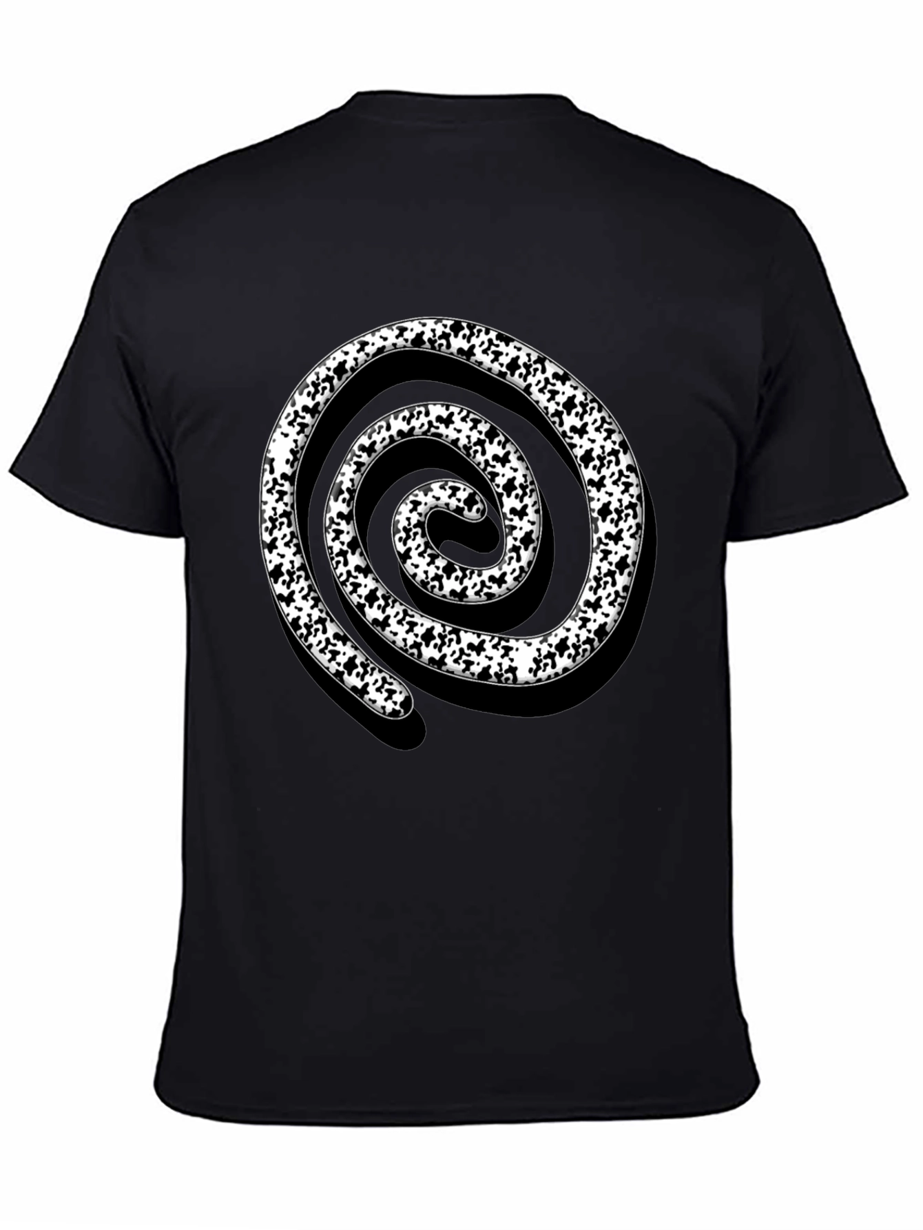 Spiral Design Black T-Shirt