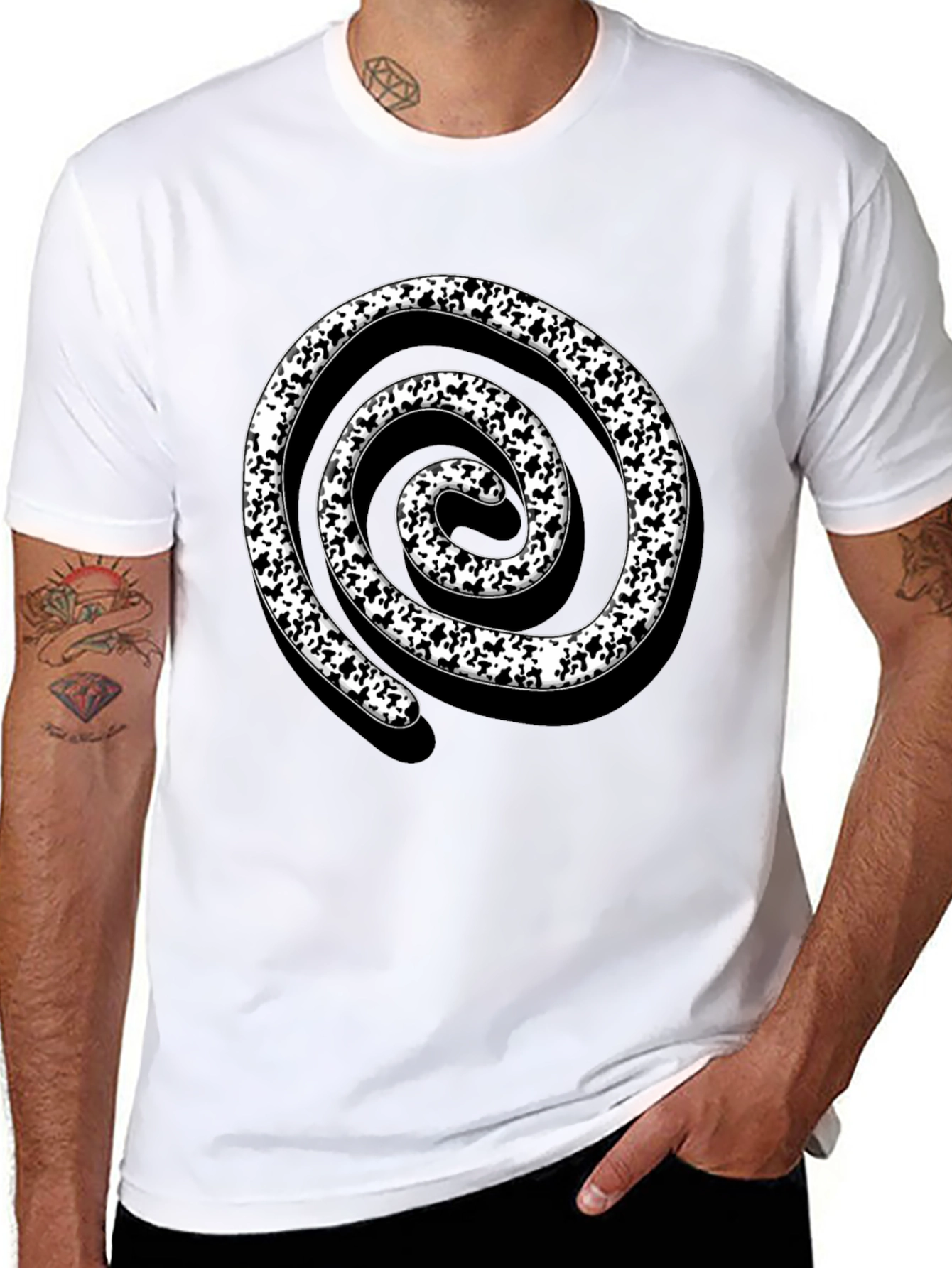 Spiral Design Black T-Shirt