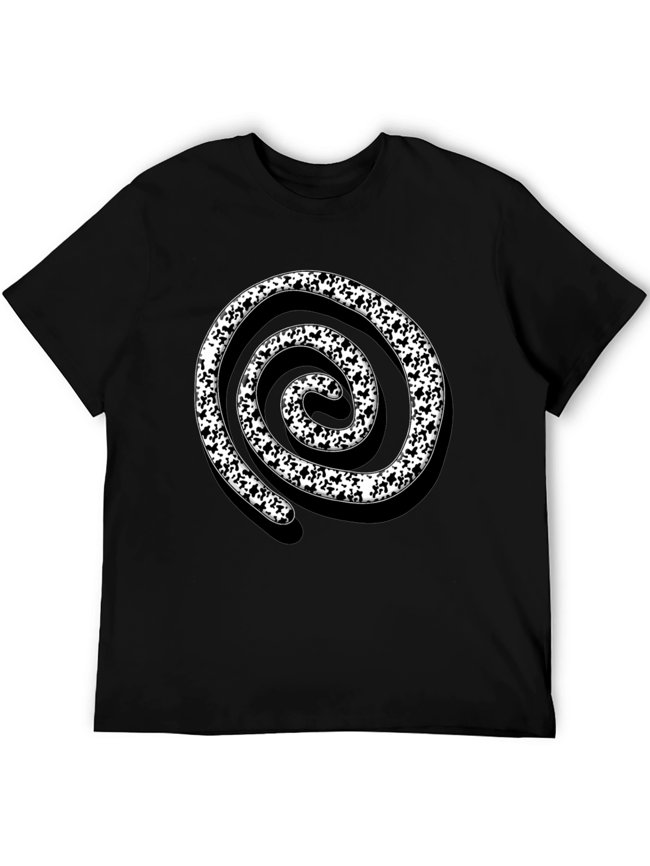Spiral Design Black T-Shirt