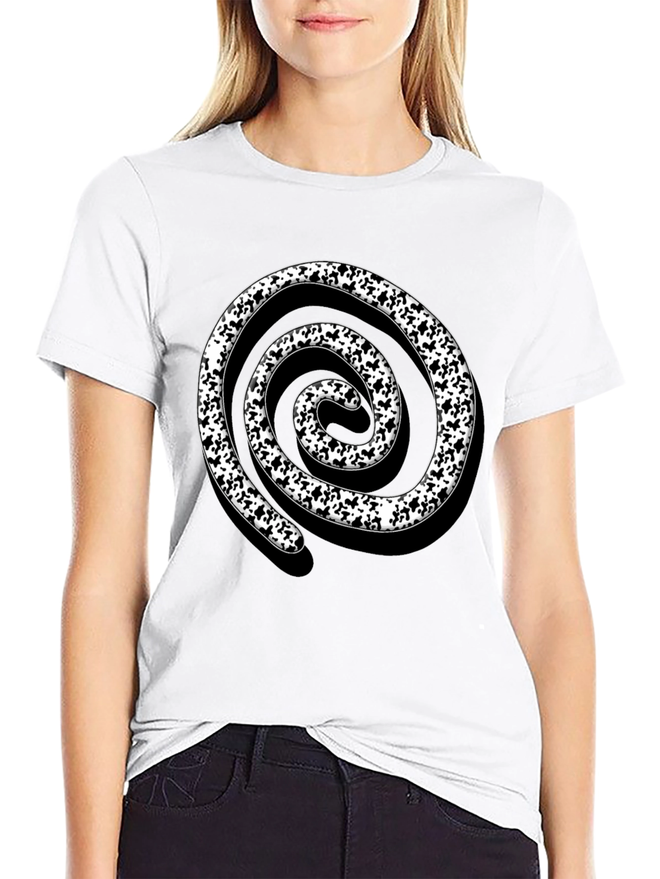 Spiral Design Black T-Shirt