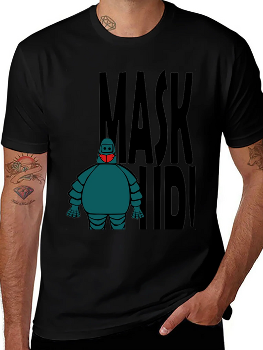 Mask Up Robot Graphic Tee - Stylish Protection