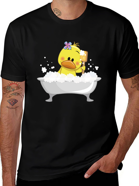 Duck in Tub Graphic Tee - Black Cotton T-Shirt