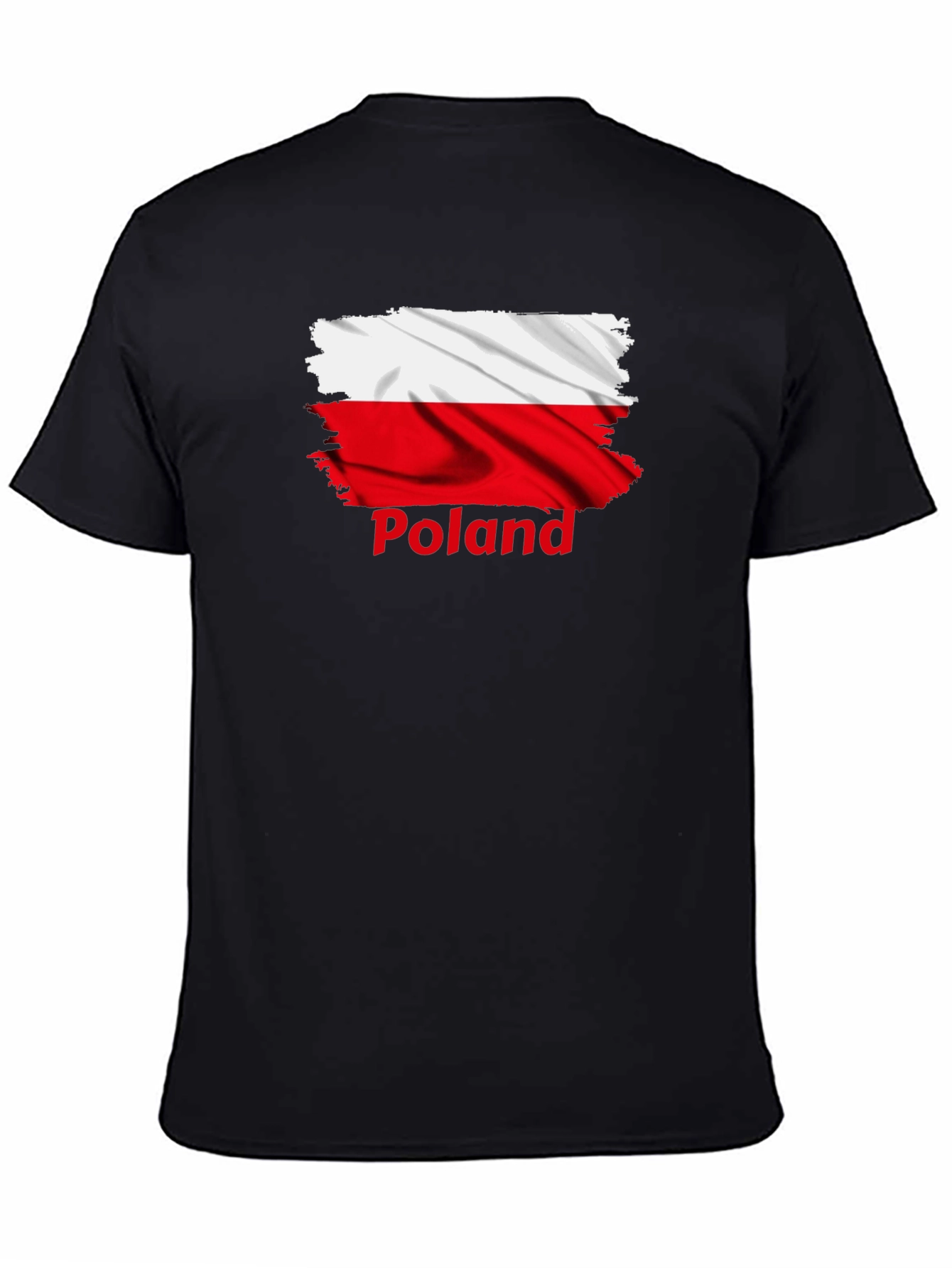 Poland Flag T-Shirt - Distressed Design Black Tee