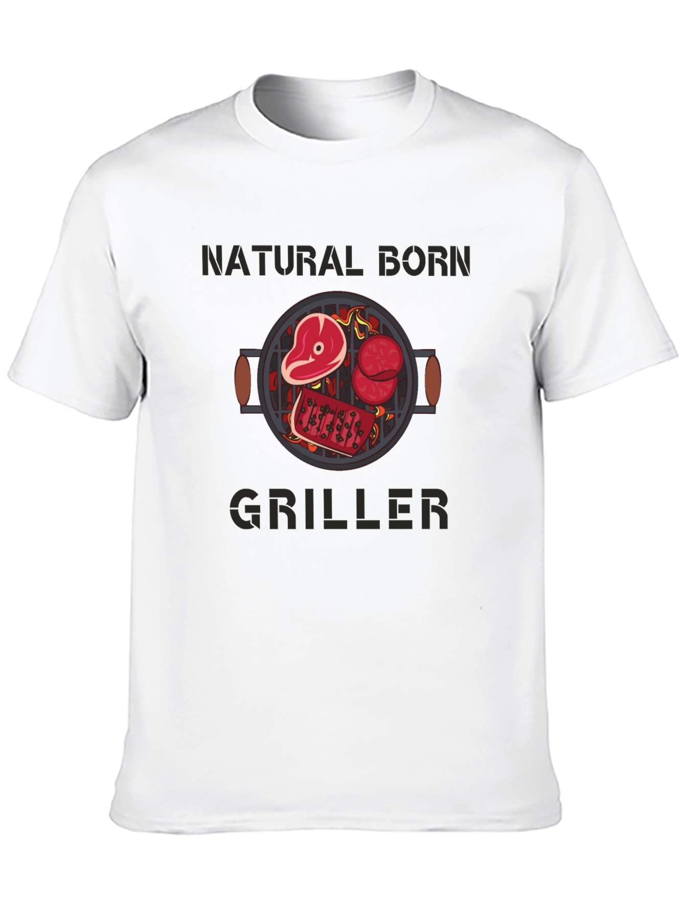 Natural Born Griller T-Shirt - BBQ Design