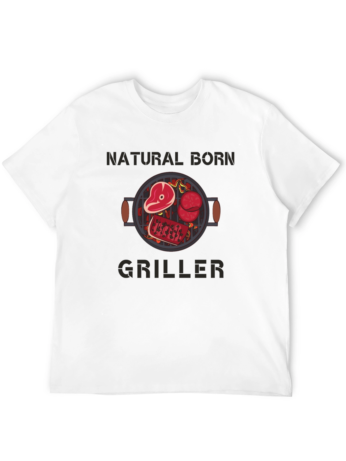 Natural Born Griller T-Shirt - BBQ Design
