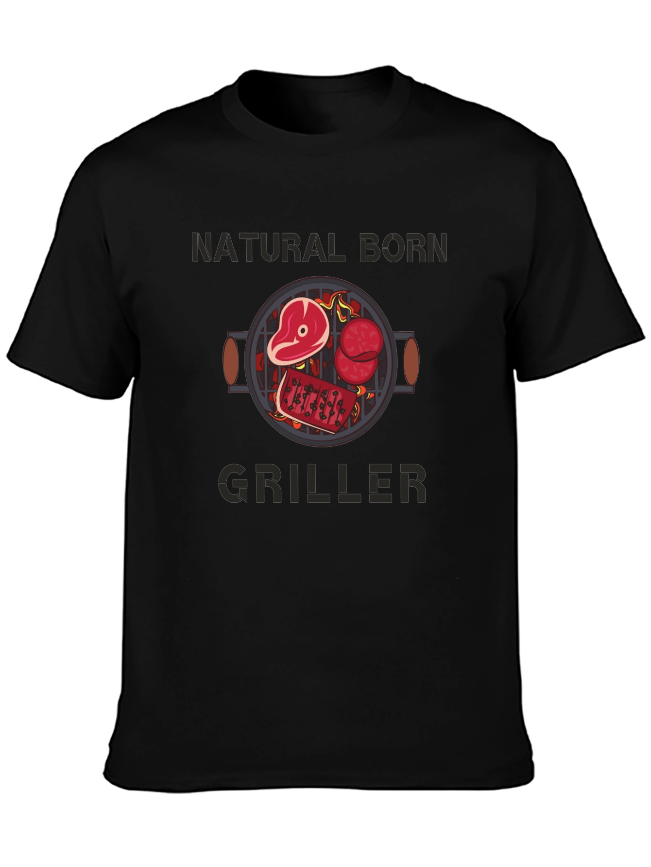 Natural Born Griller T-Shirt - BBQ Design