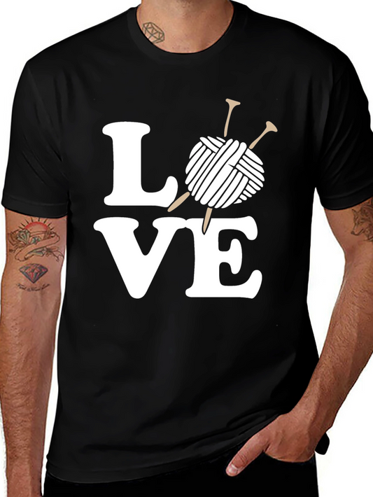 Knitting Love T-Shirt - Yarn & Needles Graphic Tee