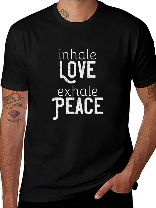Inhale Love Exhale Peace Graphic Tee - Black