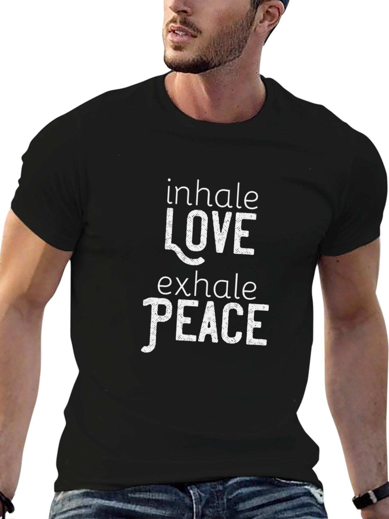Inhale Love Exhale Peace Graphic Tee - Black