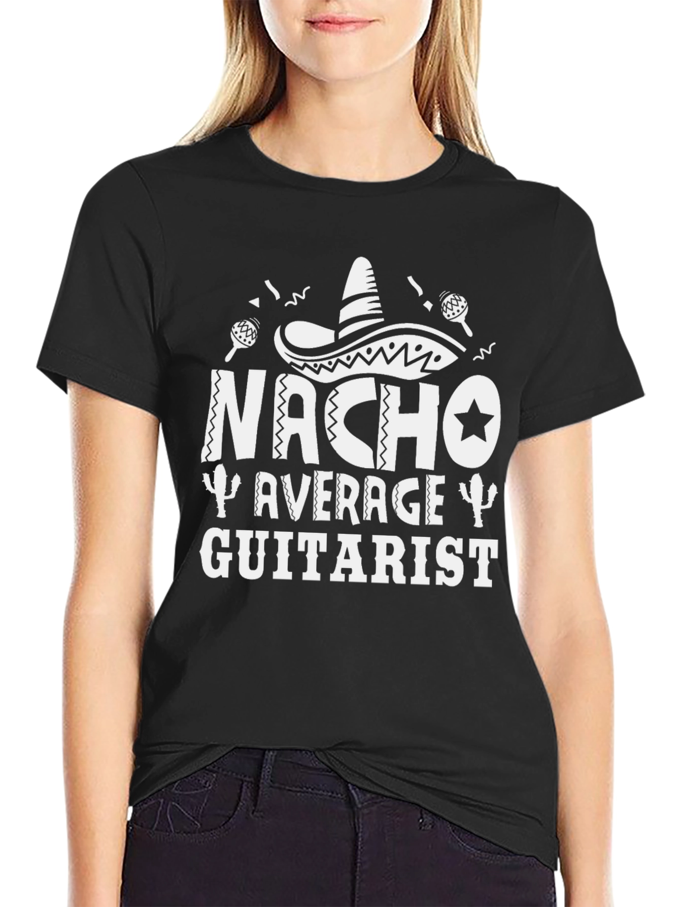 Nacho Average Guitarist Black T-Shirt