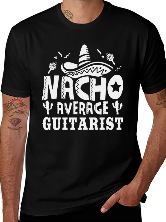 Nacho Average Guitarist Black T-Shirt