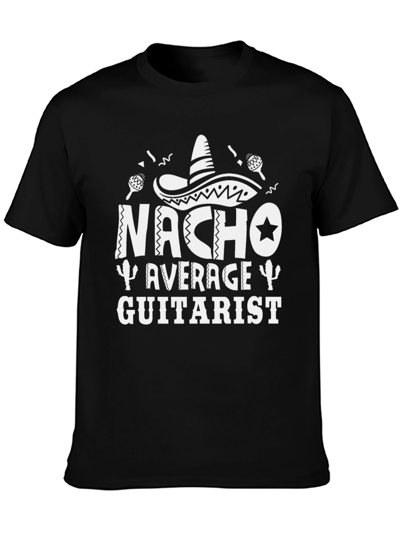 Nacho Average Guitarist Black T-Shirt