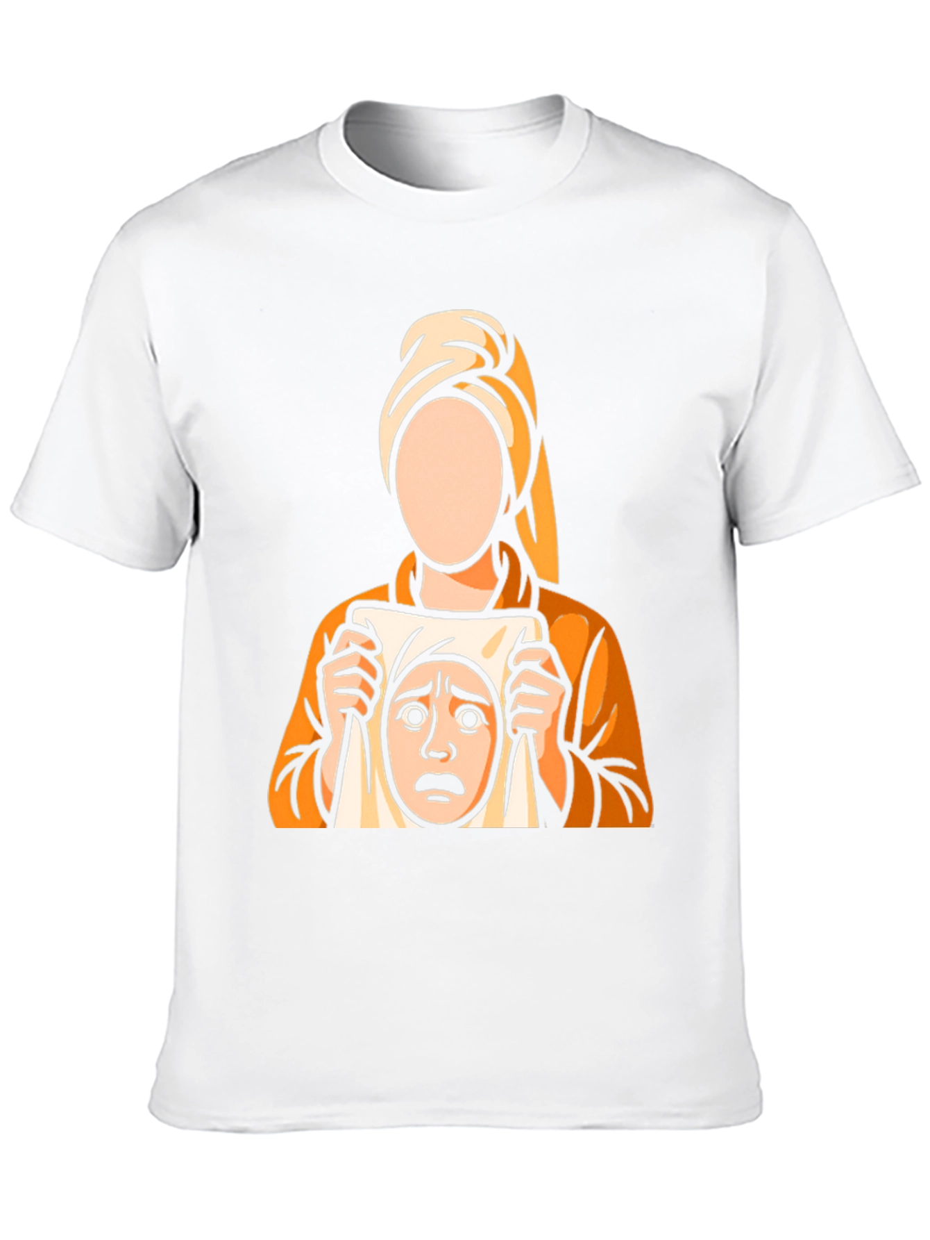 Surprised Face Graphic Tee - Black Cotton T-Shirt