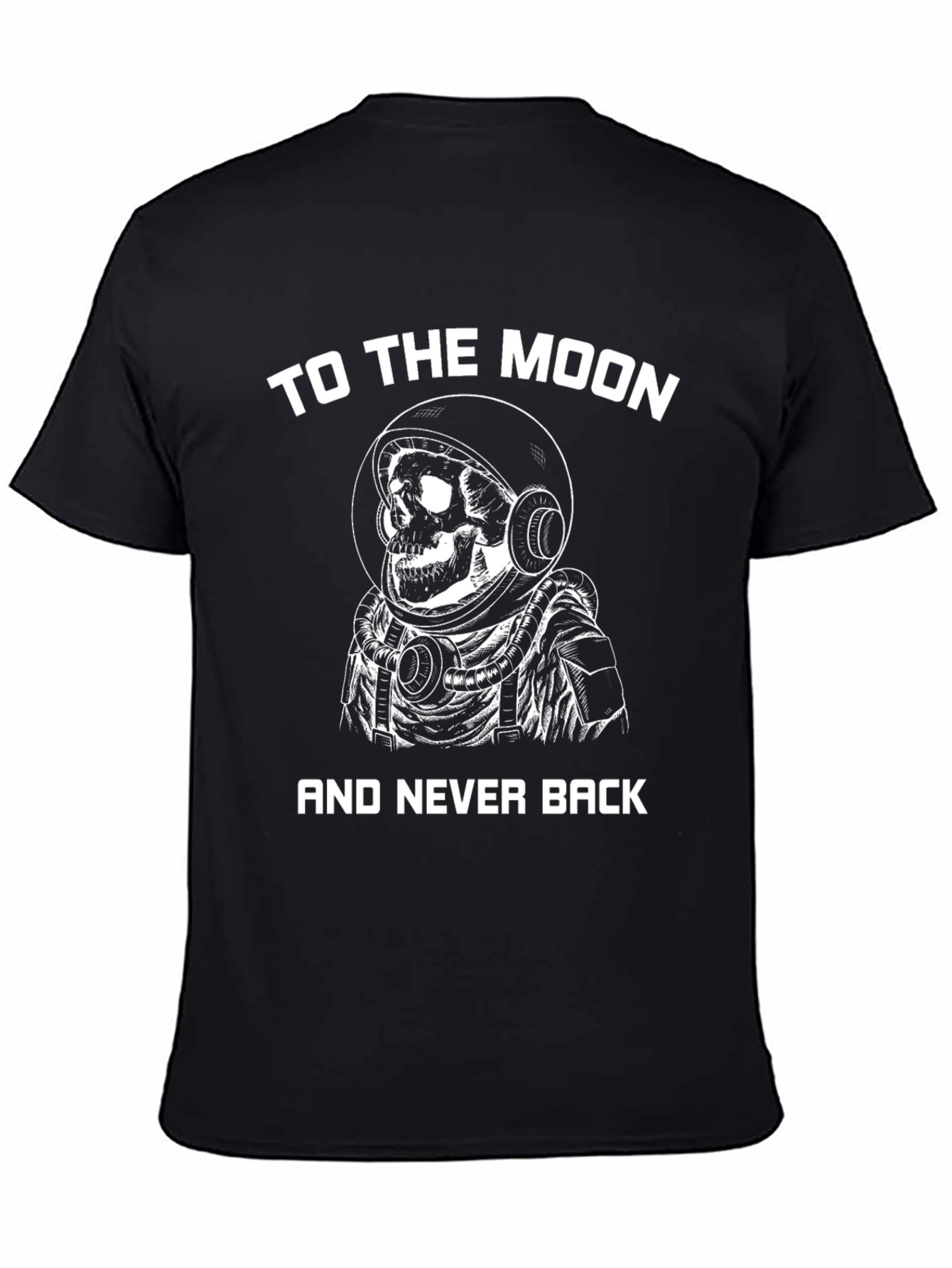 To The Moon Astronaut Skull Graphic Tee - Black