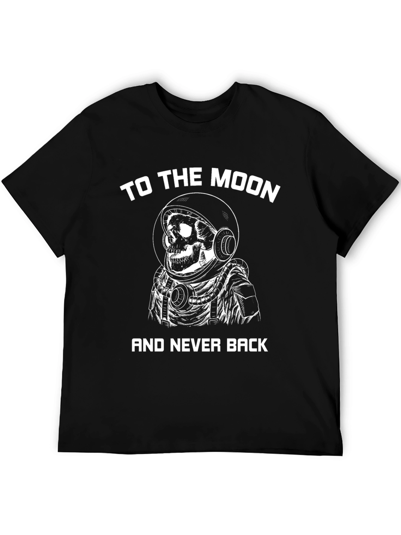 To The Moon Astronaut Skull Graphic Tee - Black