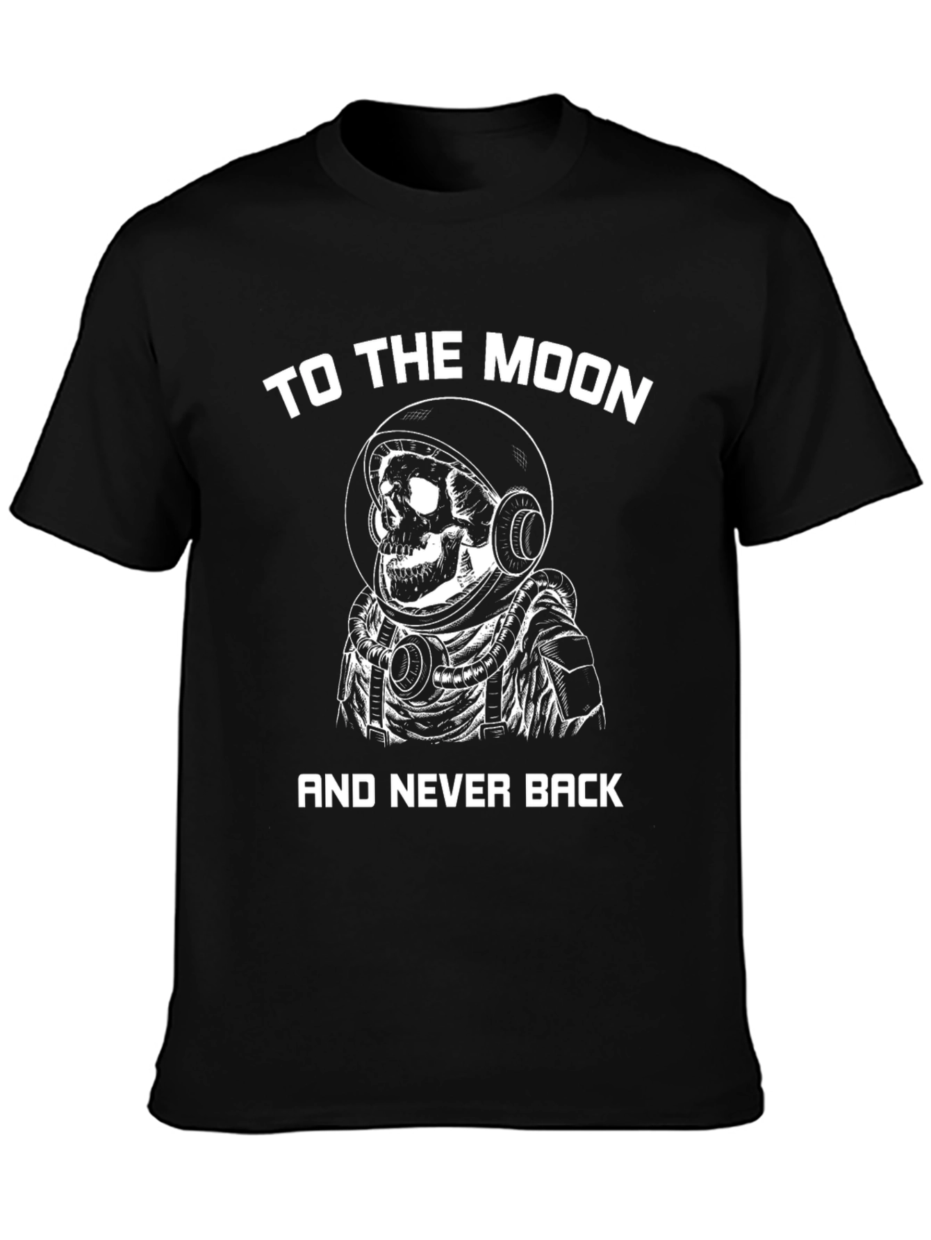 To The Moon Astronaut Skull Graphic Tee - Black