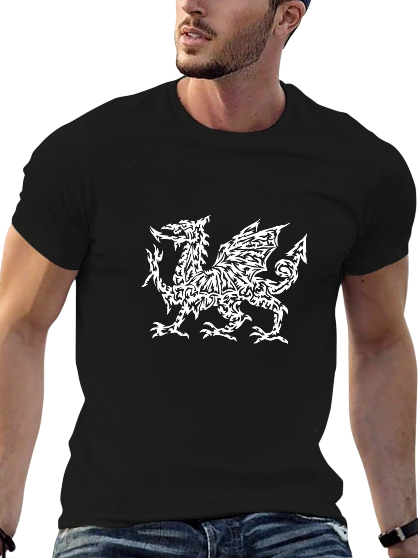 Welsh Dragon T-Shirt - Black Tee with Unique Design