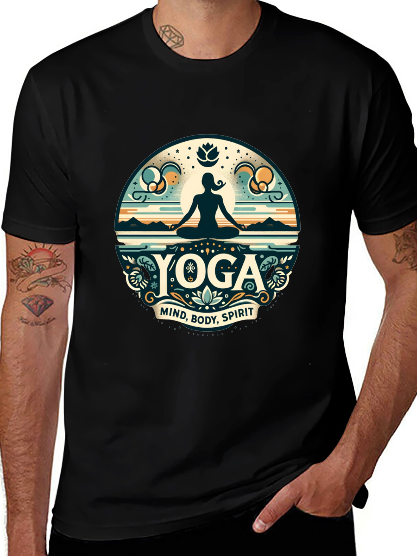 Yoga Mind Body Spirit Graphic T-Shirt