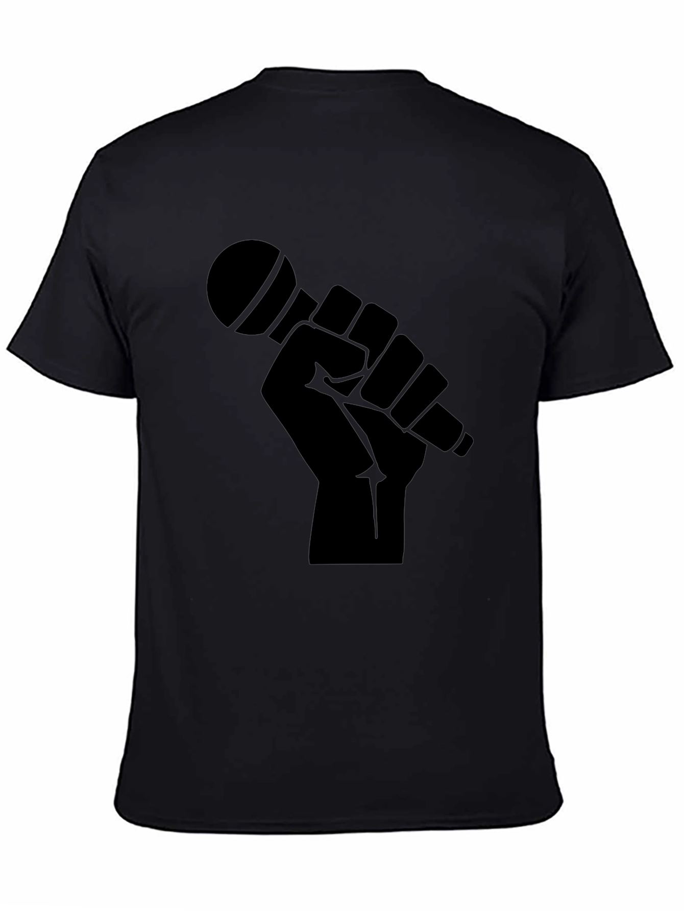 Black Microphone Graphic T-Shirt