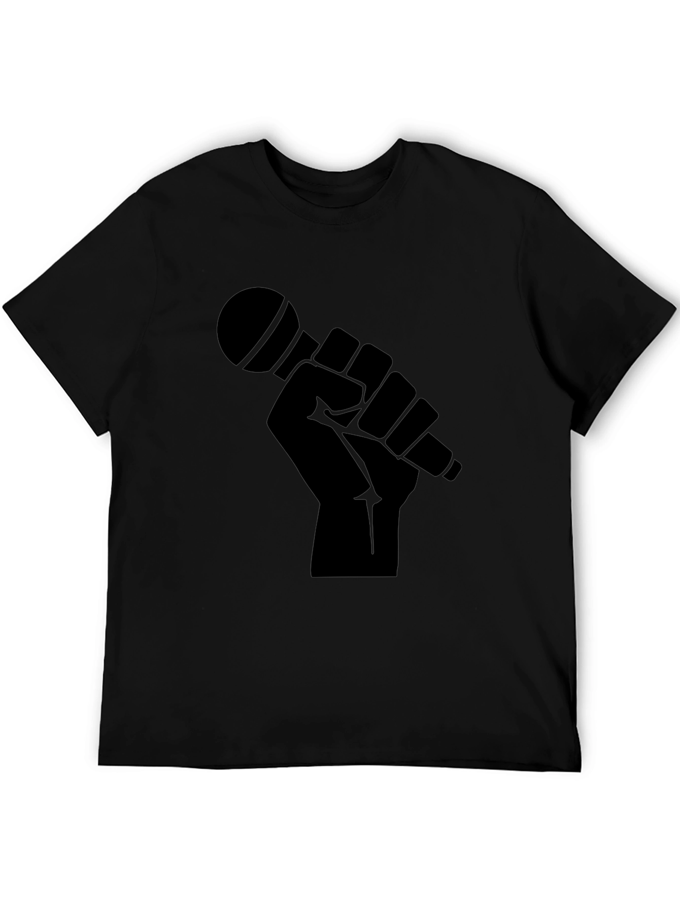Black Microphone Graphic T-Shirt