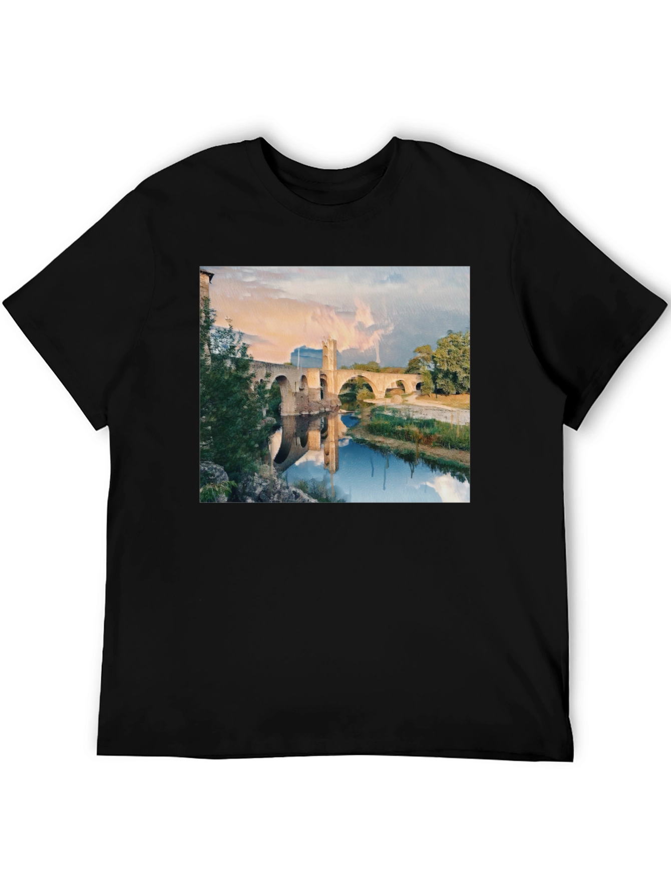 Bridge Scene Black T-Shirt