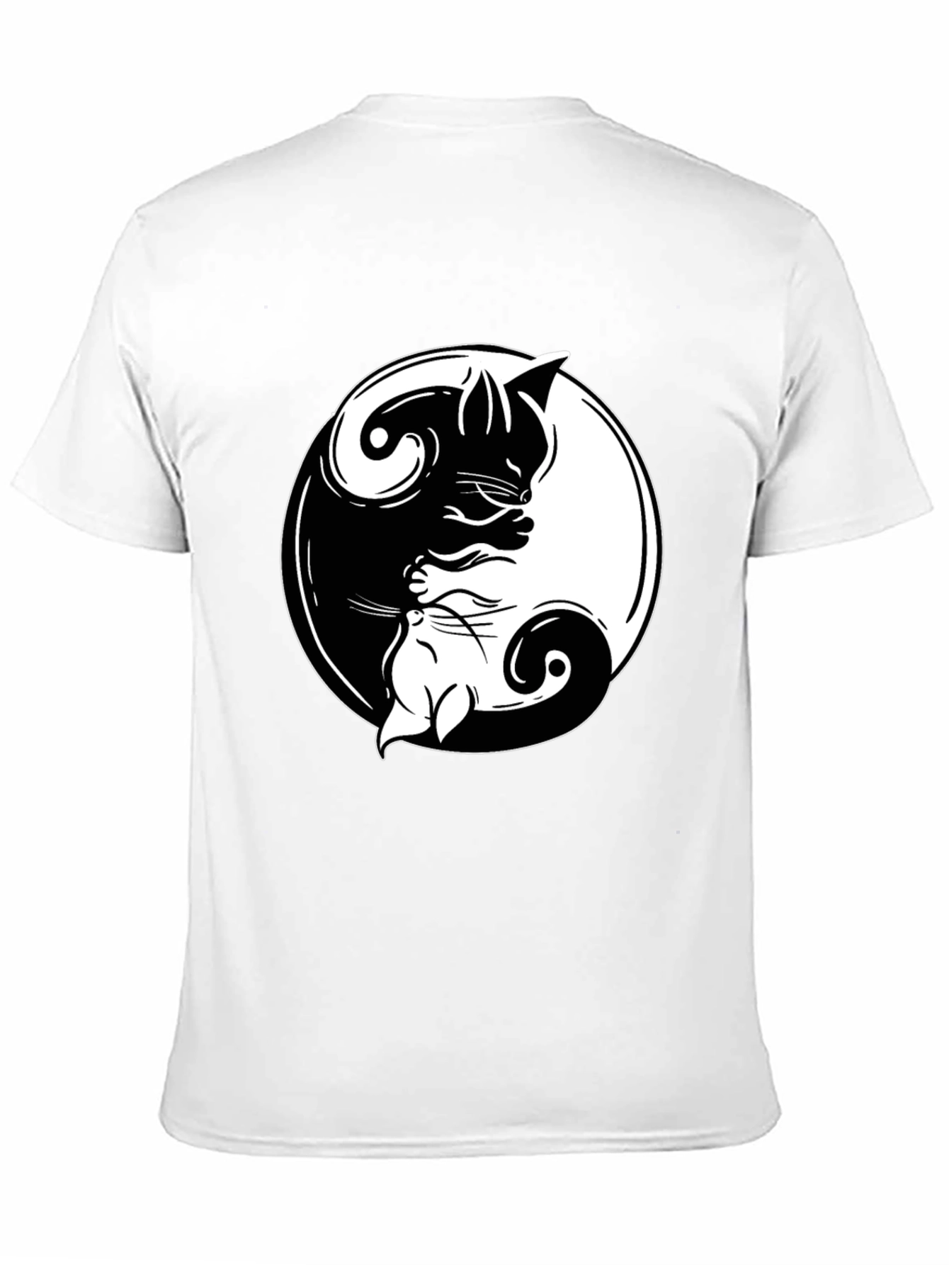 Yin Yang Cats Graphic T-Shirt - Harmony & Balance