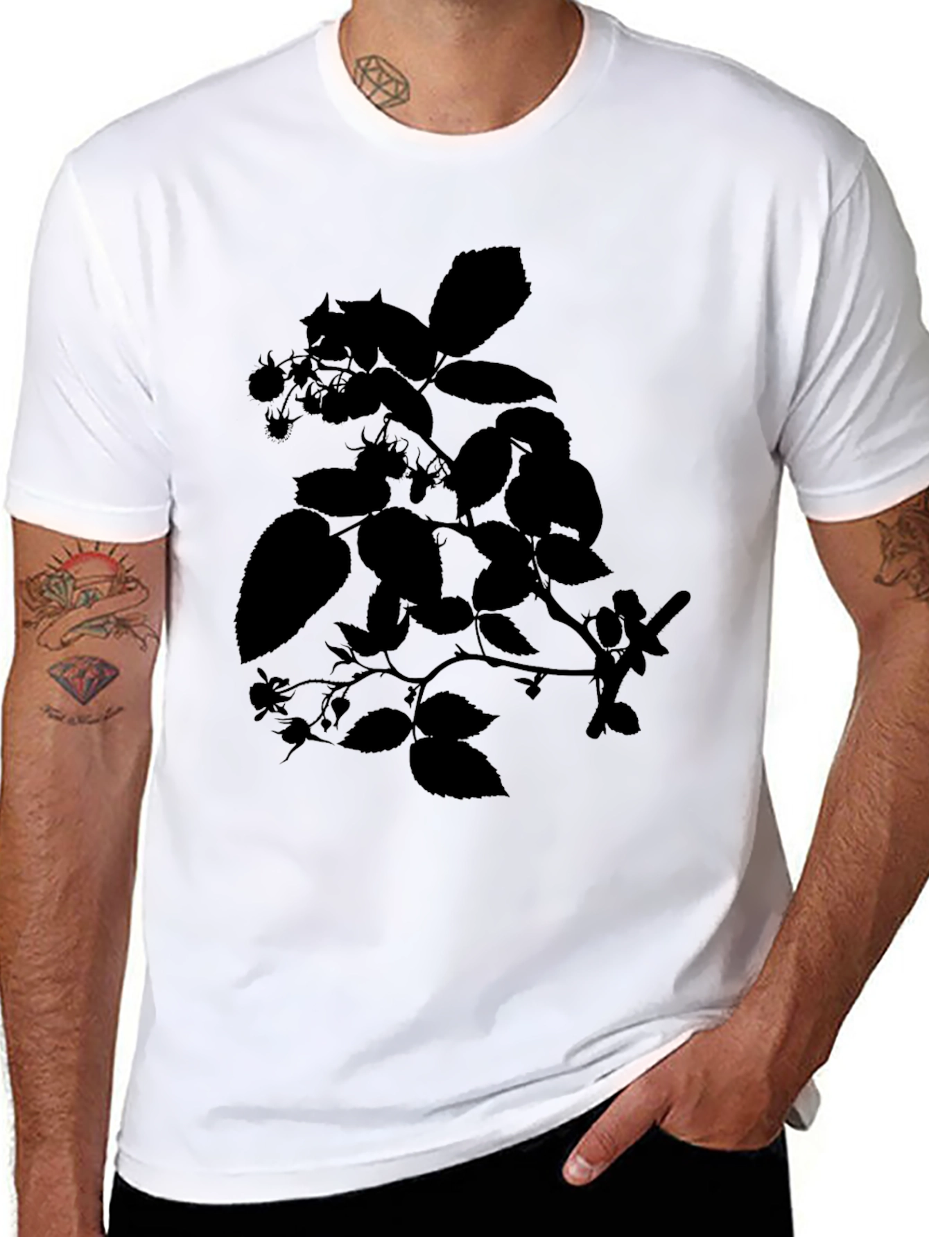 Botanical Silhouette Black T-Shirt