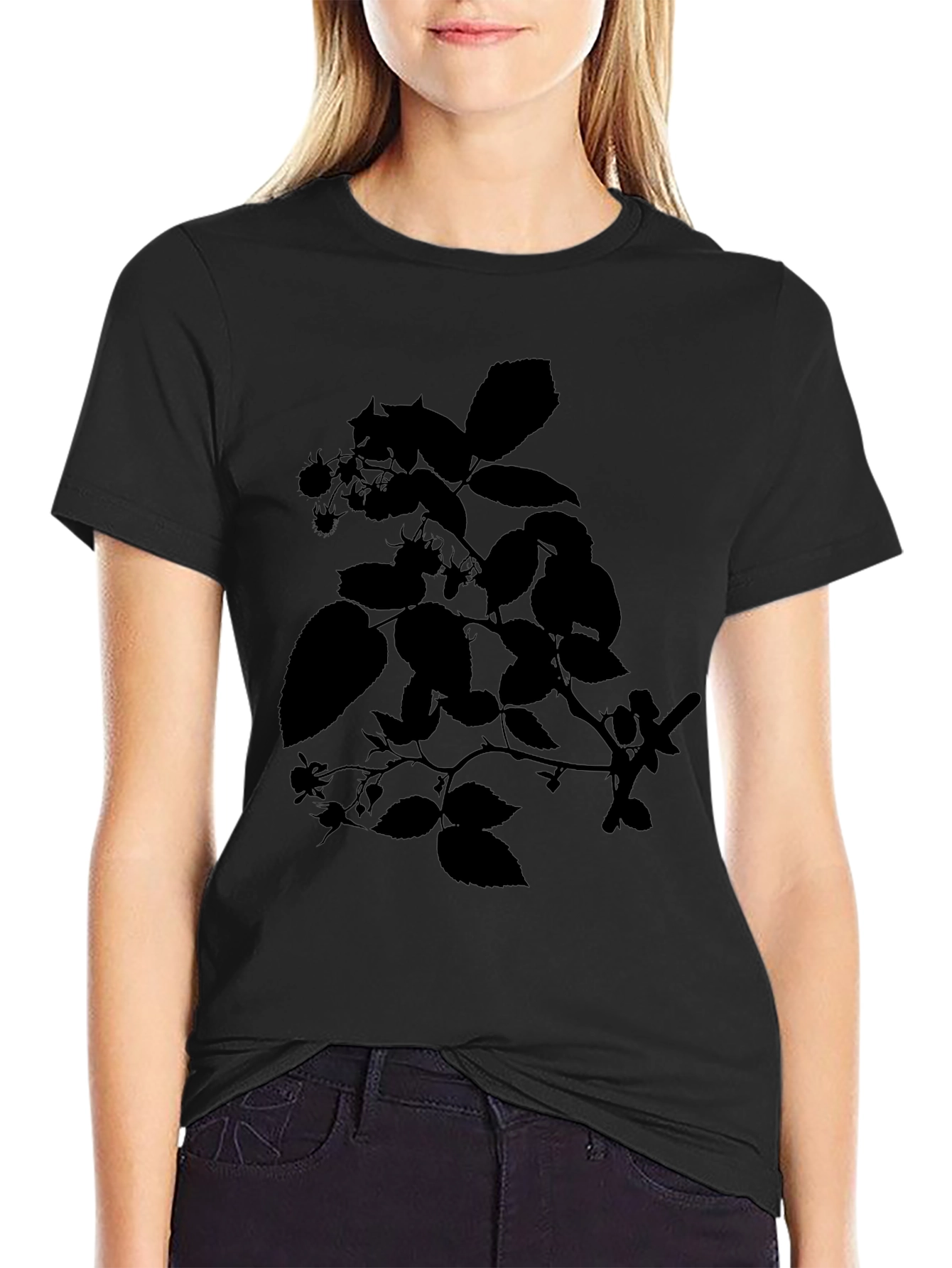 Botanical Silhouette Black T-Shirt