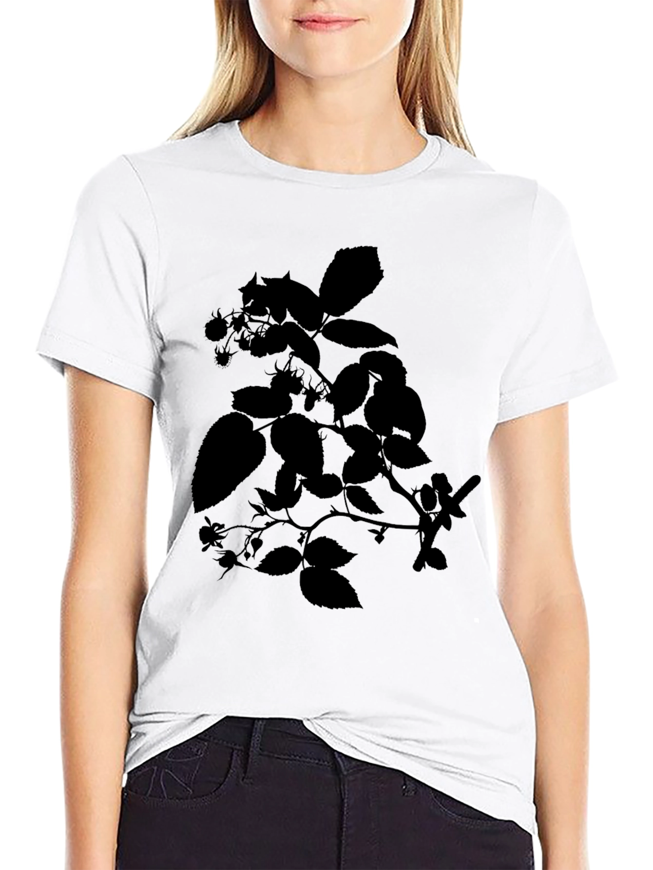 Botanical Silhouette Black T-Shirt