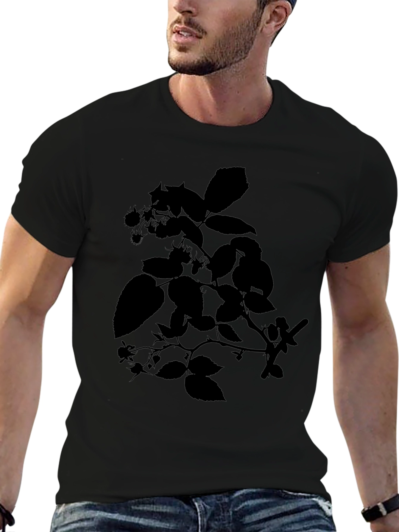 Botanical Silhouette Black T-Shirt