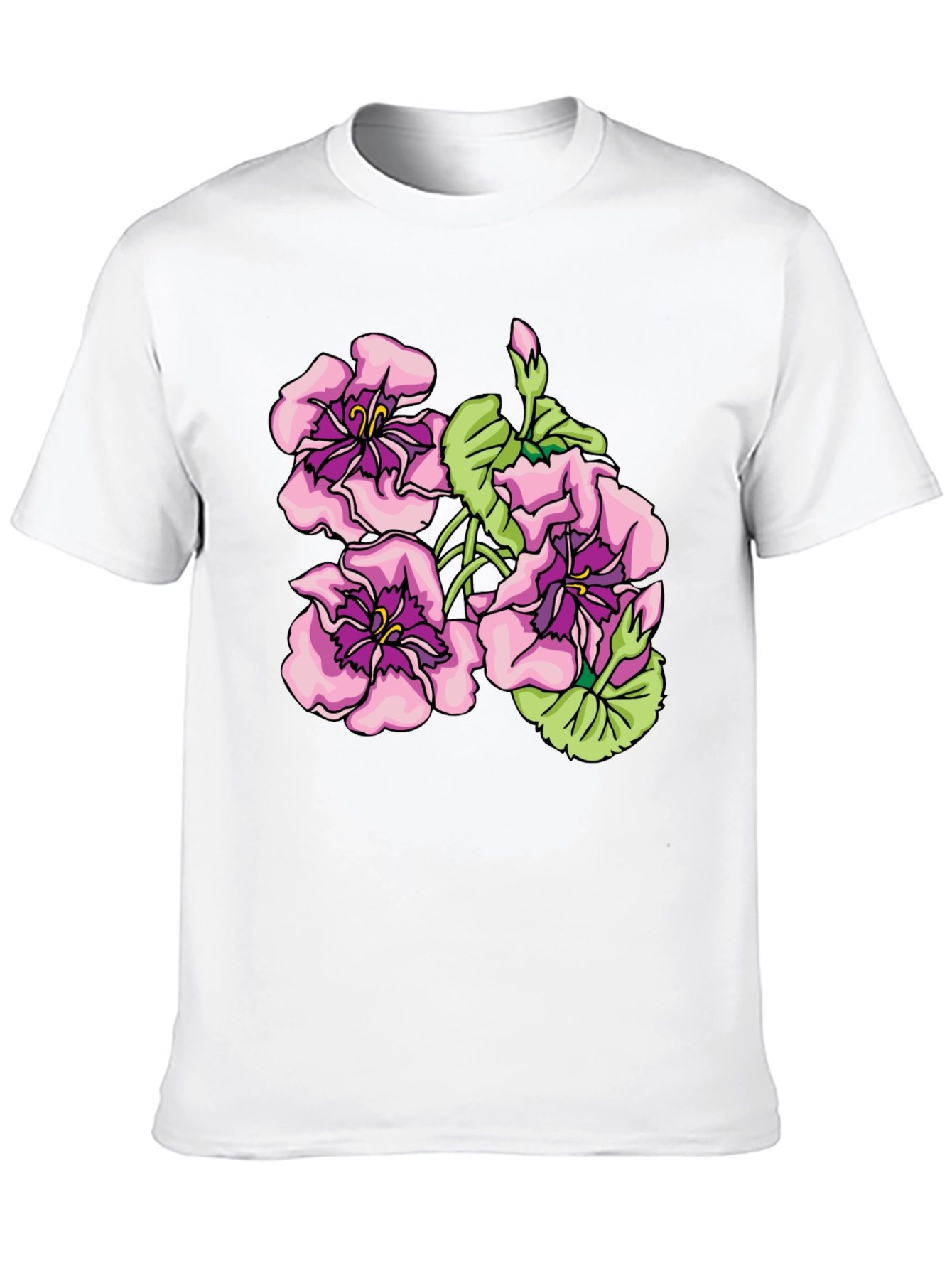 Floral Graphic Print Black T-Shirt