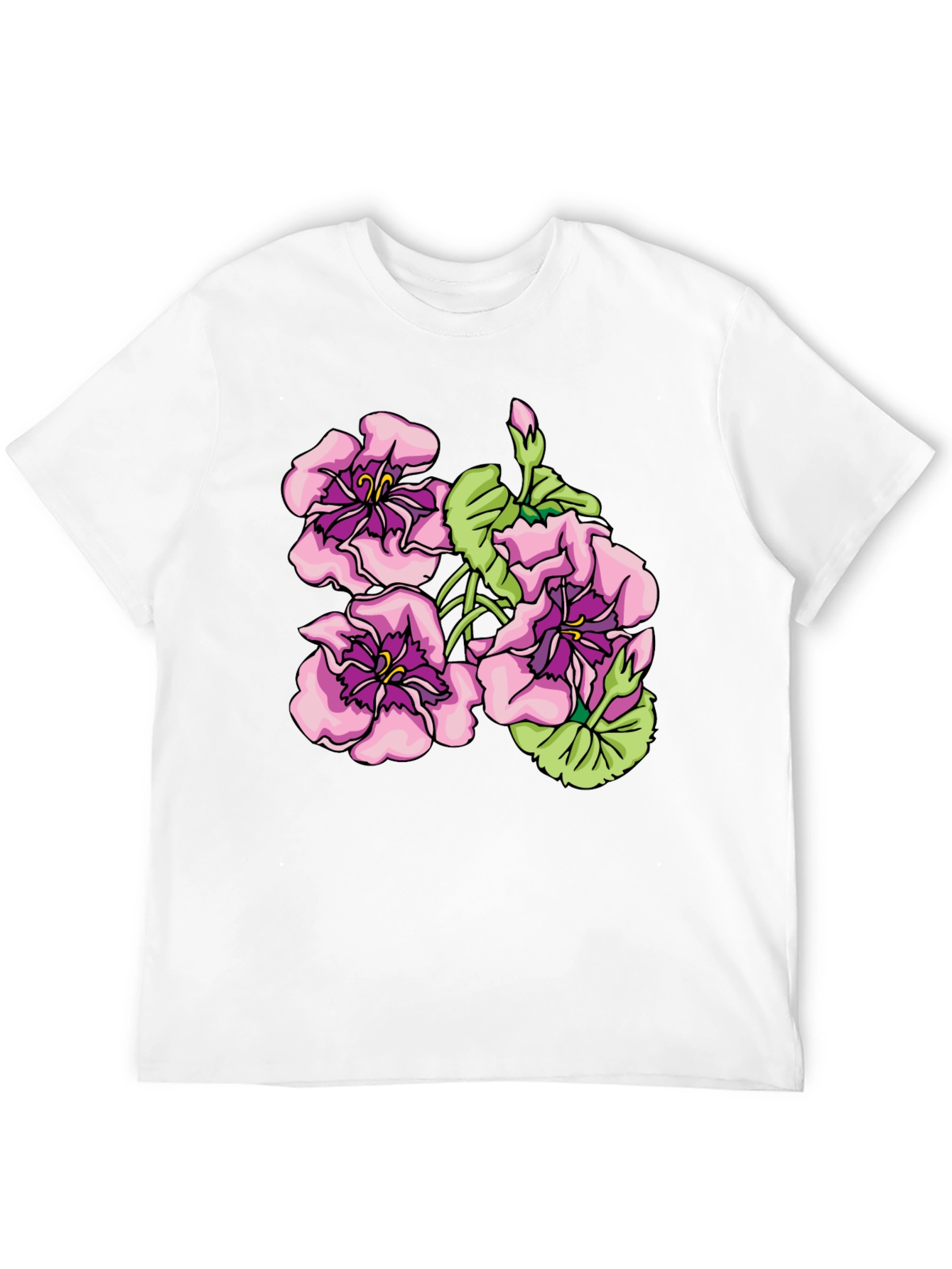 Floral Graphic Print Black T-Shirt