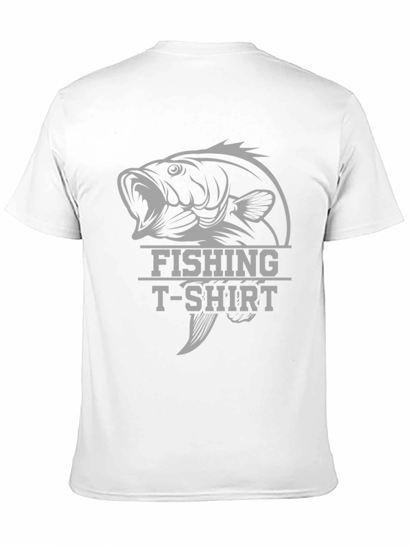 Fishing T-Shirt with Bass Graphic - Black