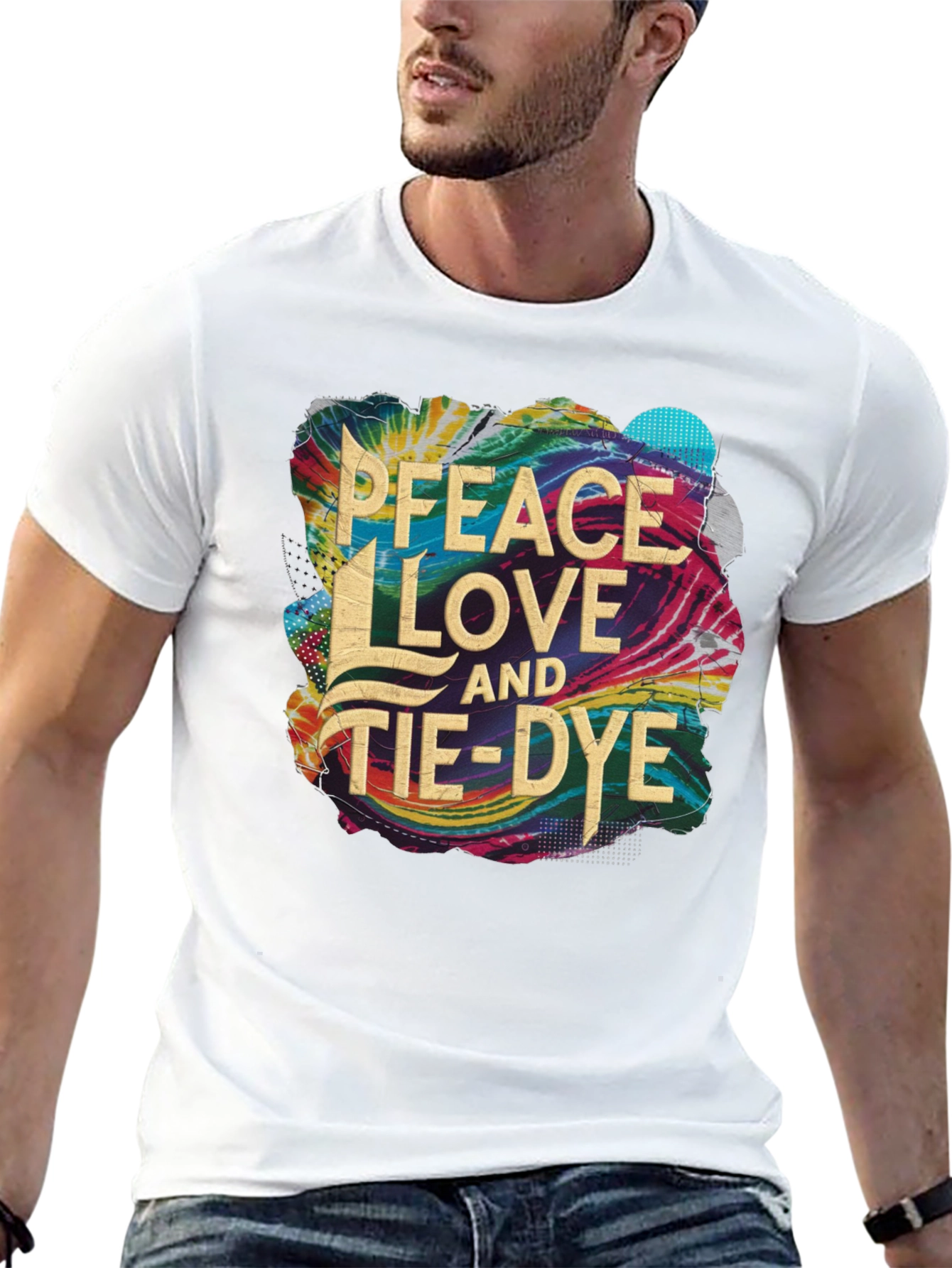 Peace Love and Tie-Dye Graphic T-Shirt