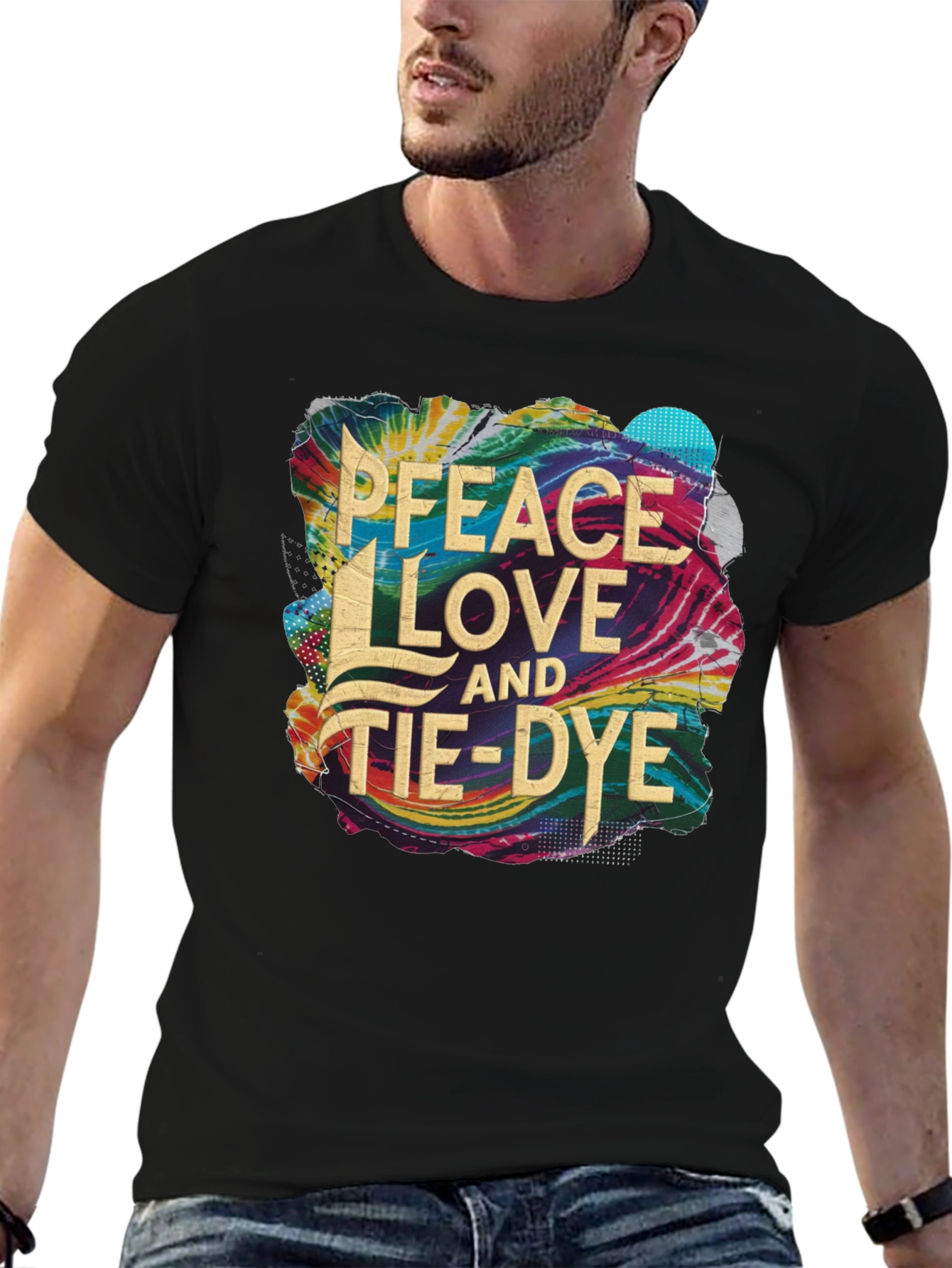 Peace Love and Tie-Dye Graphic T-Shirt